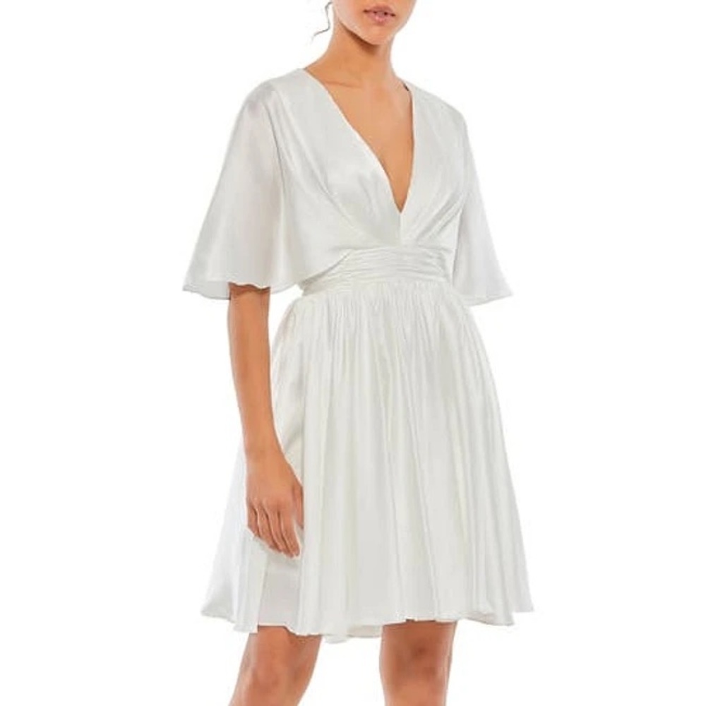 Mac Duggal White Mini Dress